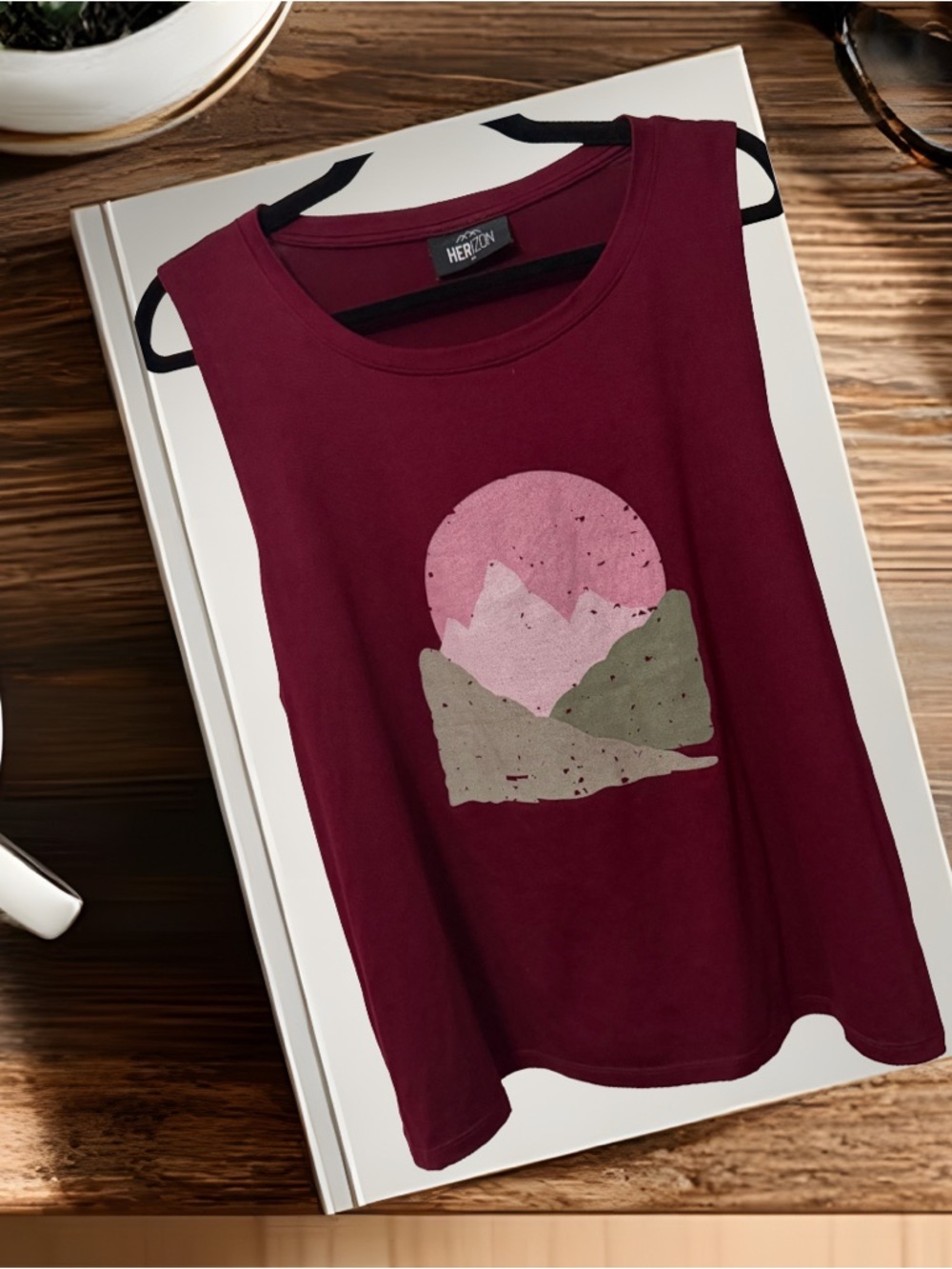 BOGO! Graphic Muscle Tank w/Mountain Print